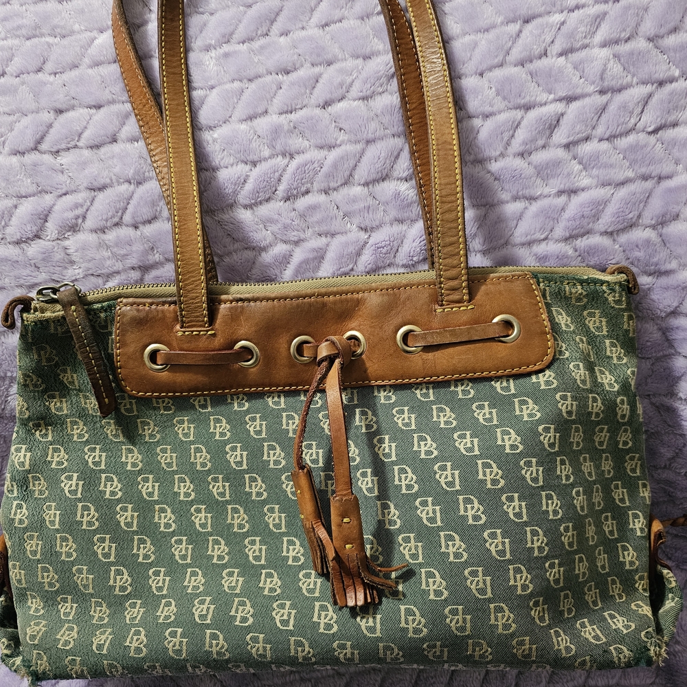 Dooney & Bourke Green and Brown Tote Bag